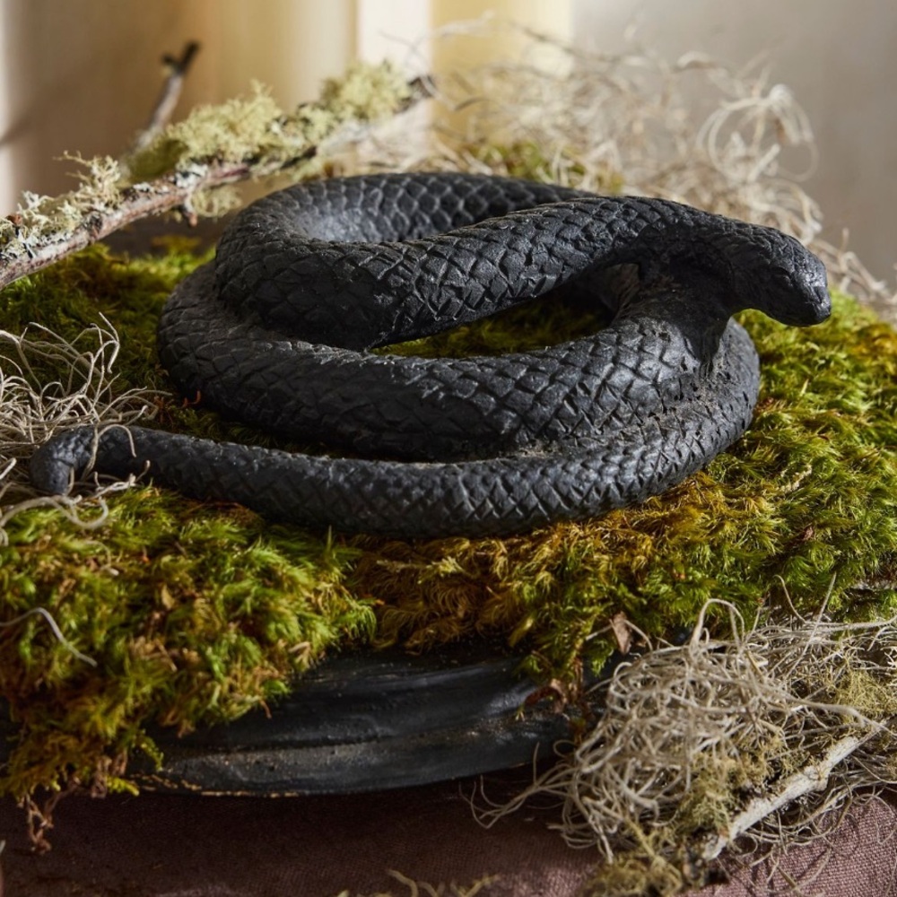 Anthropologie Terrain 7” Textured Black Metal Snake Sold Out New 🐍